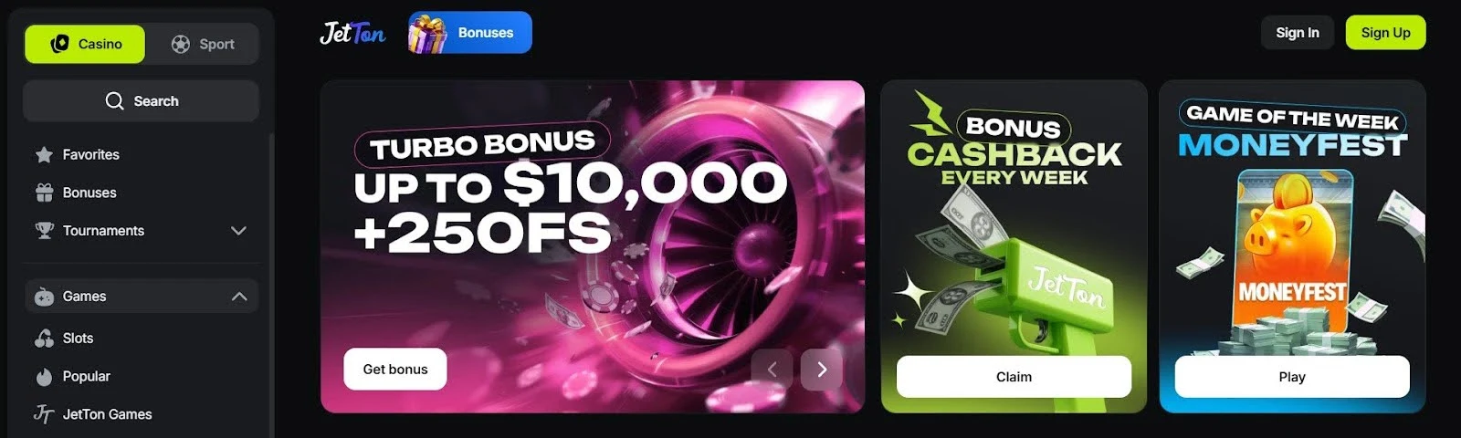 JetTon Casino bonuslar