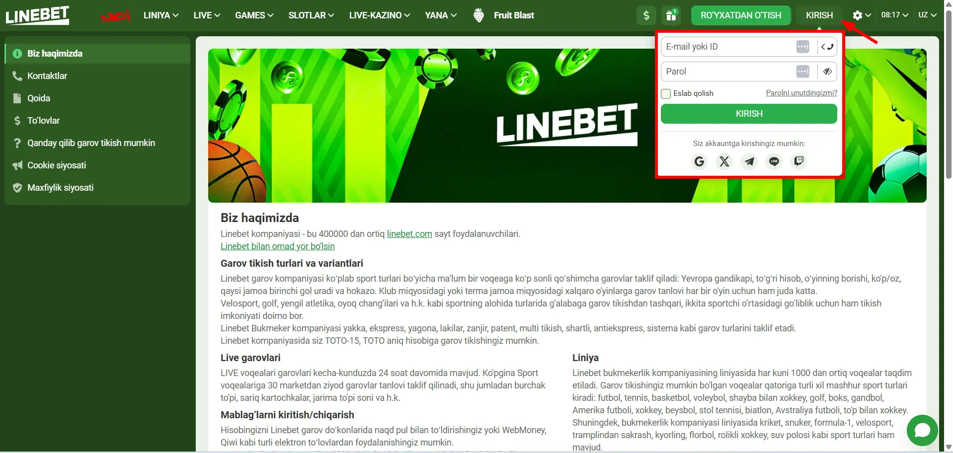 linebet casino